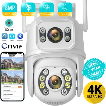 BESDER 8MP 4K PTZ Wifi Camera with Dual Lens Dual Screens AI Human Detection Wireless Outdoor CCTV Security IP Camera ICSEE App 1