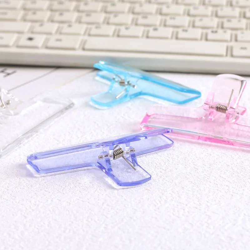Ins Transparent Binder Clips Kawaii Paperclips File Documents Tickets Clips Bookmarks Index Page Holder Office Binding Supplies binder clips paper clips book clips mini bookmark