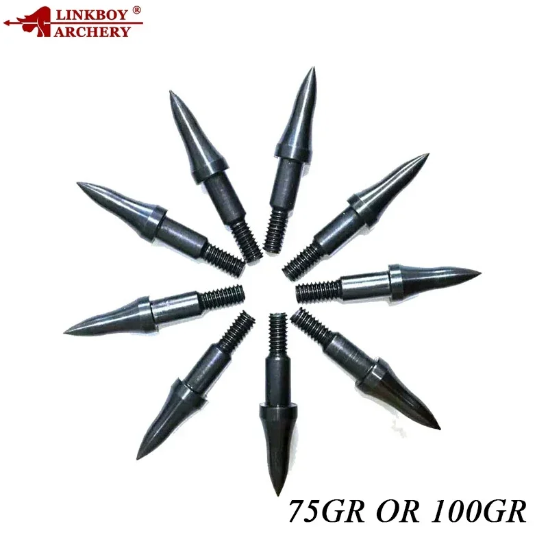 Linkboy Archery 12Pcs 75/100GR Archery Target Broadheads Arrows Tip Point Arrowheads Recurve Compound Bow Hunting