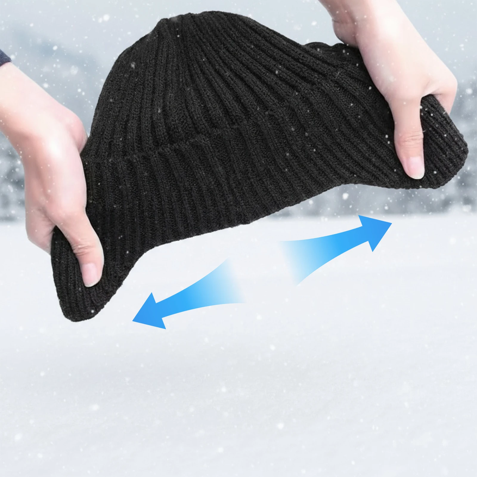 Winter Knitted Hat For Men Women Outdoor Cycling Ear Protection Warmth Peaked Cap Casual Fashion Sunhat Elastic Knitted Hat