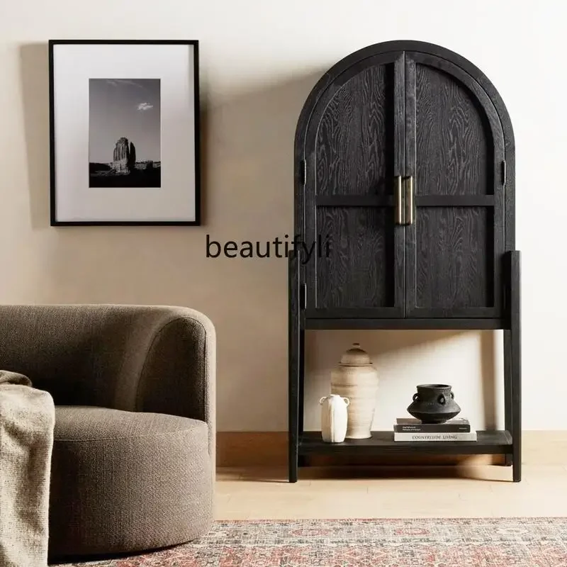 アメリカ無垢材両開きサイドボードワインキャビネットフレンチ