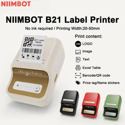 NIIMBOT B21 Label Printer Portable Wir-eless Bluetooth Thermal Label Maker Sticker Printer Label paper