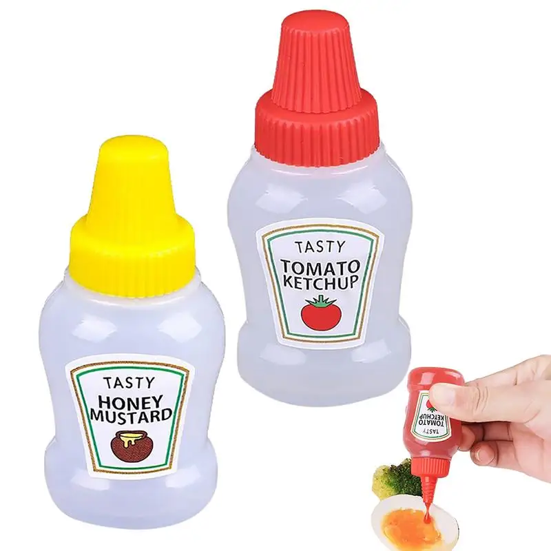 

Mini portable sauce bottle Japanese salad dressing ketchup bottle for lunch squeeze sauce bottle 2pcs 25ml Ketchup Squeeze