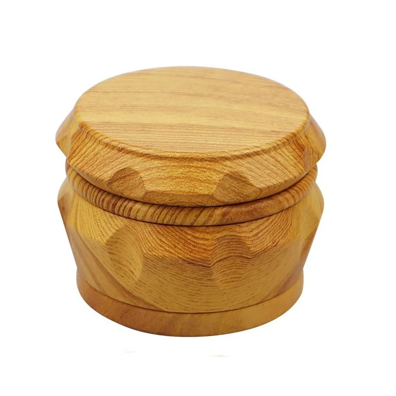 Wooden Grinder Large Capacity 4-Layer Grinder with Pollen Scraper Suitable for Home Kitchen