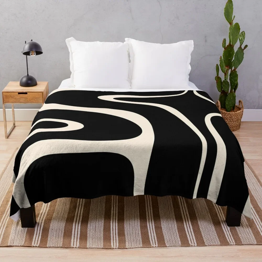 

Copacetic Ретро абстрактный Черный и миндальный крем плед одеяло для зимнего путешествия одеяла