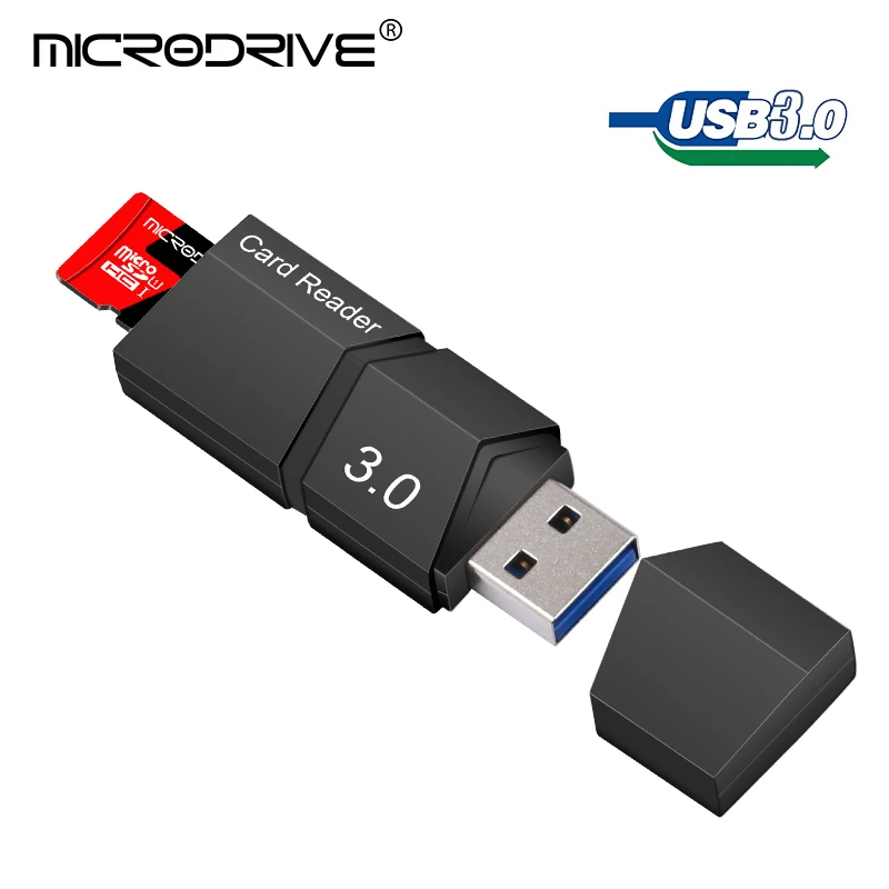 Microdrive 브랜드 마이크로 SD 카드 리더, 하이 퀄리티 속도 스마트 메모리 카드 리더, USB 3.0 미니 SD / TF 카드 리더, 무료 배송