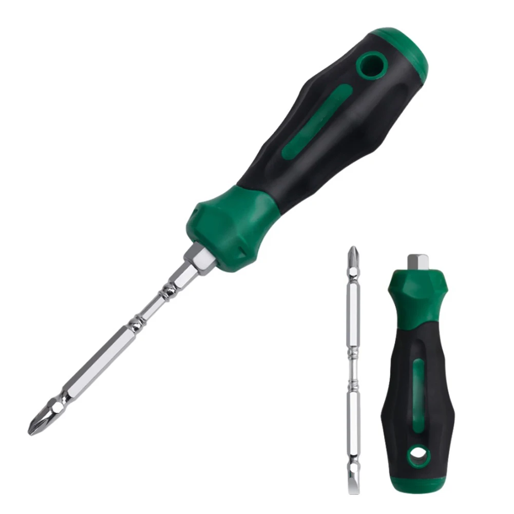 

2 шт., хромированные съемные магнитные шнековые отвертки с двойной головкой, Нескользящие ручки, гайковерты, оборудование для мастерской, ручные инструменты