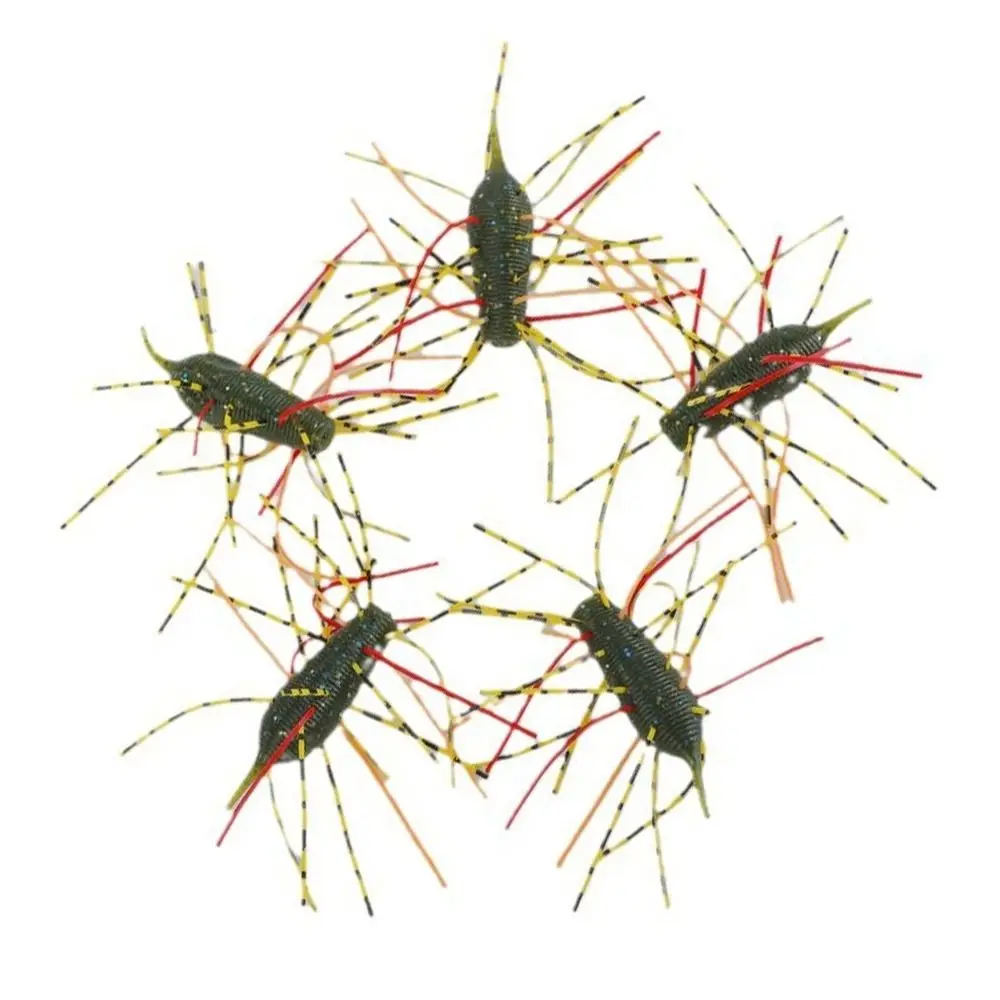 4/5pcs 4cm/6cm Fishing Sea Urchin Soft Bait Bass Stick Silicone Worm Silicone Worm Lure Handmade Crawfish Lures