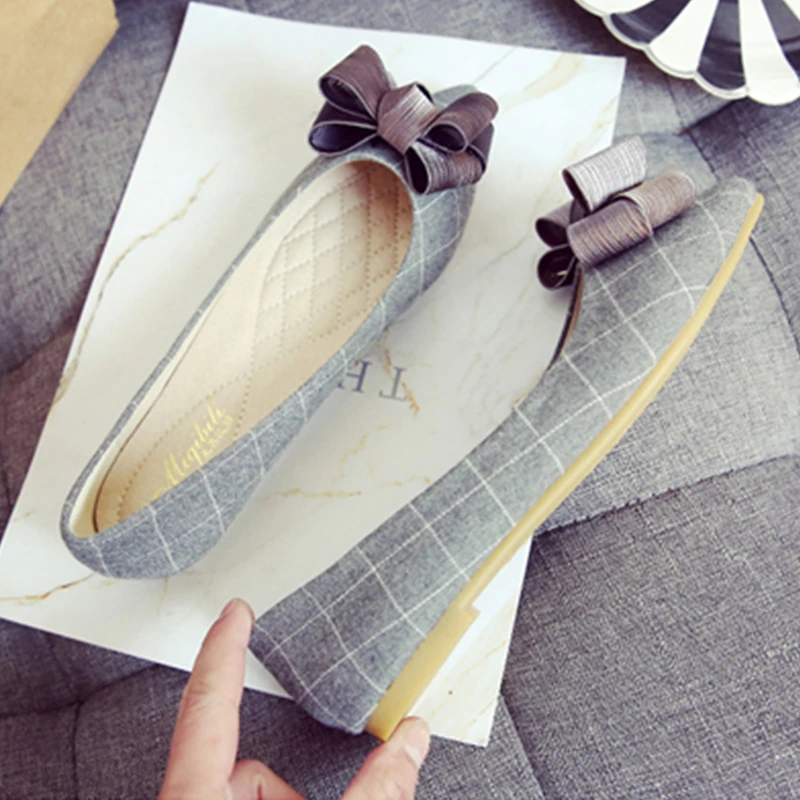 Spring Autumn New Women Shoes Casual Flats Shoes Woman Plus Size Flats Fashion Butterfly-knot Slip-on Loafers Ladies Boat Shoes