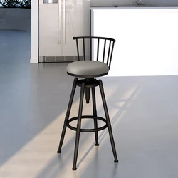 Chic Iron Frame Chairs for Kitchen-Fashion Contracted Lift Rotation Bar Chair Versatile Scene Semi-bar Chair