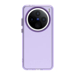 Ultra Thin Shockproof Silicone Phone Case - Matte Candy Color Soft Cover for VIVO X200 Pro (Purple)