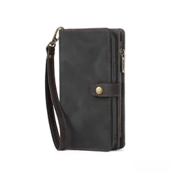 Multifunctional Wallet Leather Case Cover - S23 Ultra (Black)