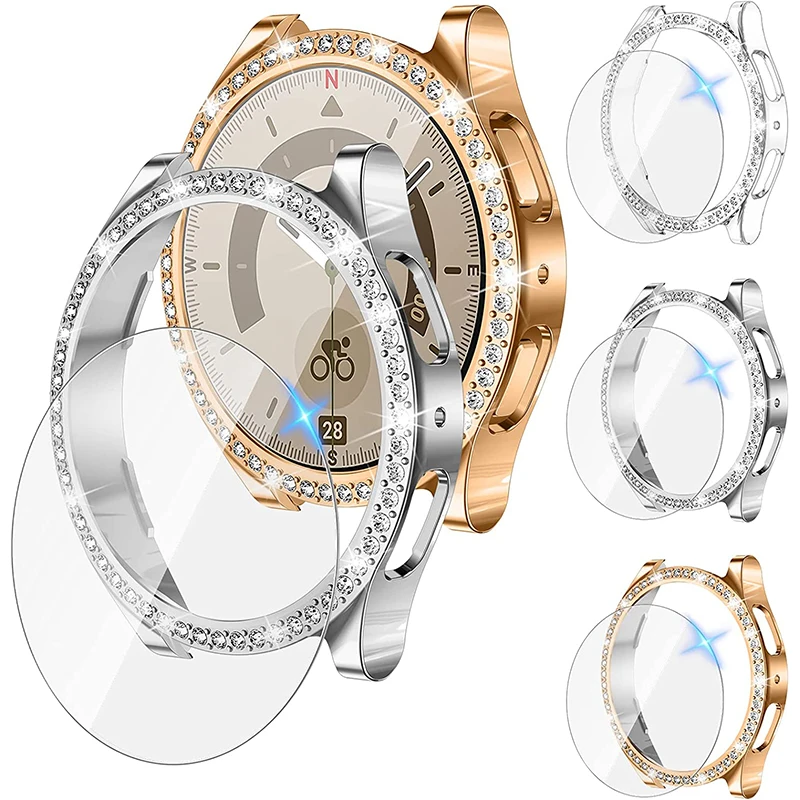 

Diamond Case for Samsung Galaxy Watch 5/5 pro/4 40mm 44mm PC Cover All-Around Bumper Protector Galaxy watch4 classic 42mm 46mm