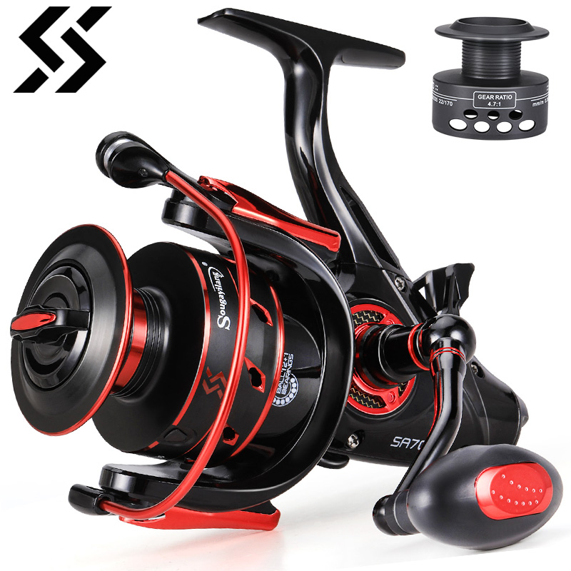 Sougayilang 4000-7000 Carp Fishing Reel 12+1 BB Aluminum Alloy Anti-collision Reel Max Drag 15KG with Spare Spool Fishing Reel