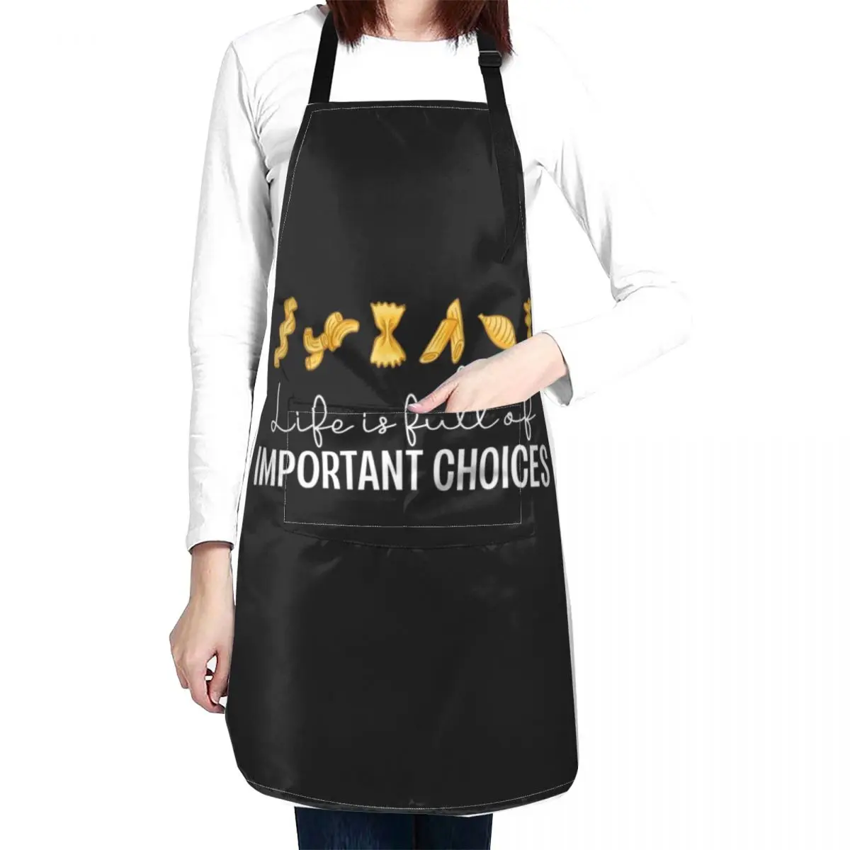 Life Is Full Of Important Choices Funny Pasta Apron Home Cleaning Kitchen Front Kids Apron