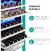 24 Inch Wine Cooler, 46 Bottle - Dual Zone Built-in or Freestanding Fridge with Stainless Steel Reversible Glass Door for Home 4