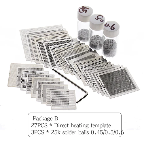 27pcs BGA Templates Sik tin Fixture Tin solder ball Soldering Tools BGA Reballing Station Jig Kit lowes welding helmet Welding & Soldering Supplies