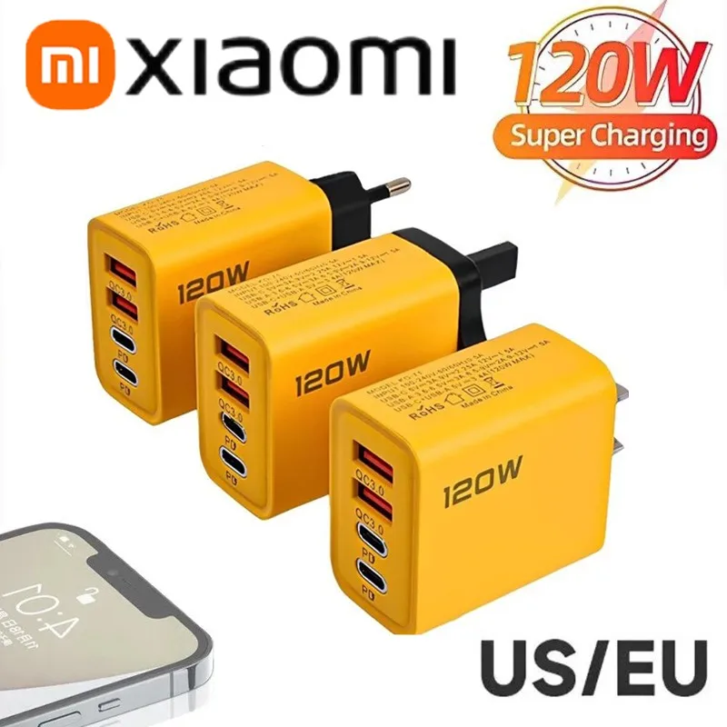 Xiaomi 120W Fast Charger Type-C Quick Charging 3.0 USB Charger Adapter PD USB Charging For iPhone Samsung USB Charger Adapter