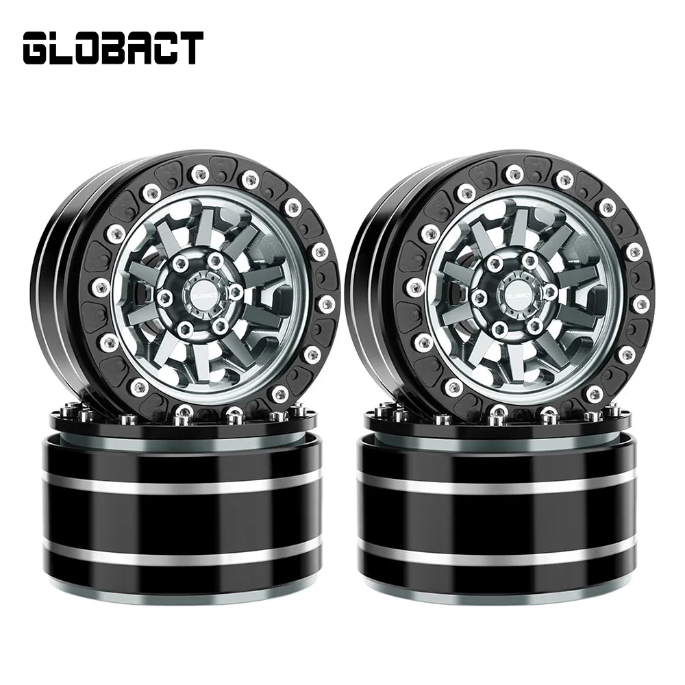thumbnail image 2 of LAFEINA 1.9" Aluminum Beadlock Wheels -10mm Offset | 4-Pack RC Crawler Rims For SCX10 TRX4 VS4-10 | Blue Anodized 2 of 12