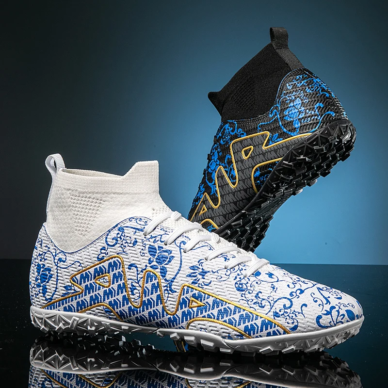 Pantofi de fotbal pentru bărbați, gleznă înaltă, confortabili, antrenament, ghete de fotbal profesionale, ultralejere, antiderapante, respirabile, noi_voghion.com