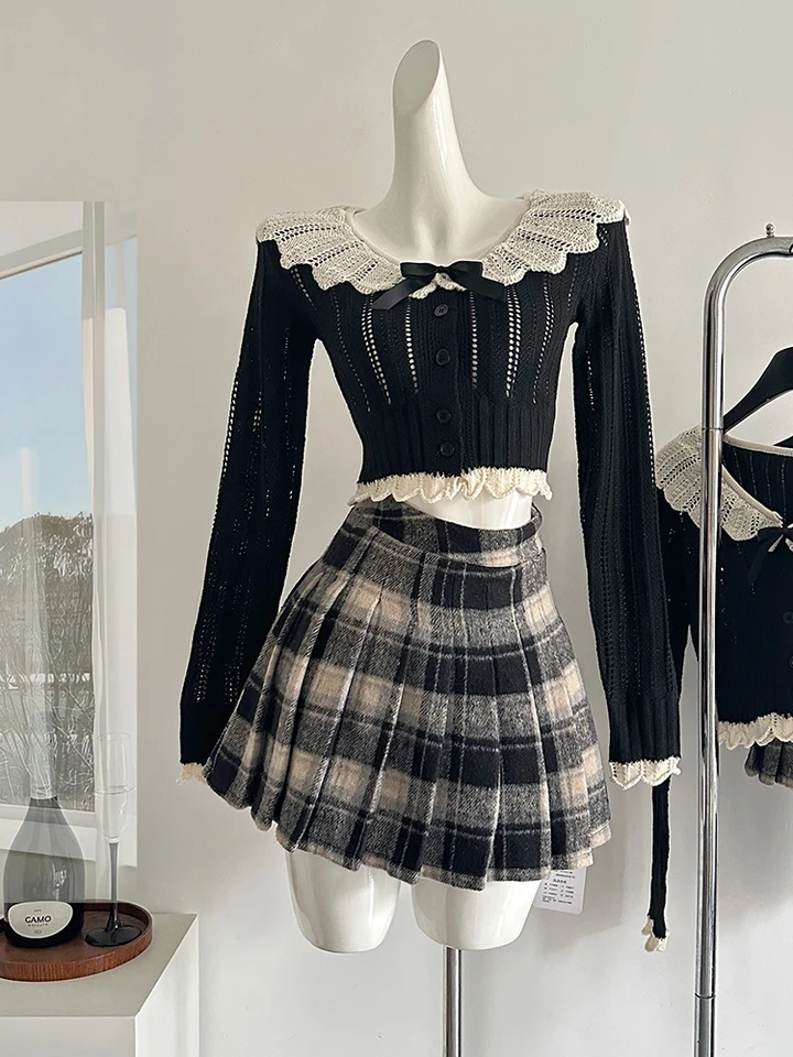 Women Y2k Coquette Idols 2000s Shoujo Girl Outfits 2 Piece Set