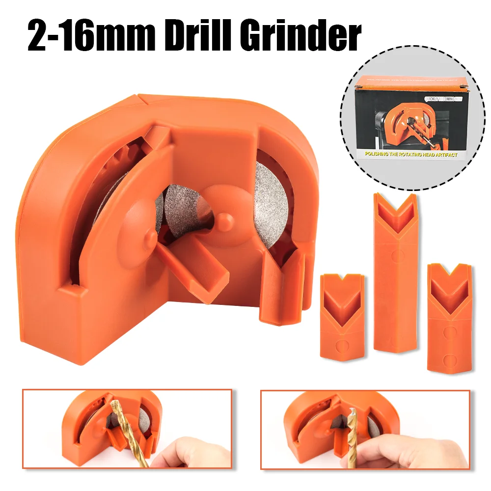 Multi-functional Twist Drill Grinder 2-16mm Diamond Cutters Sharpener Drill Bit Grinding Tools With 3pcs Drill Bit Positioners