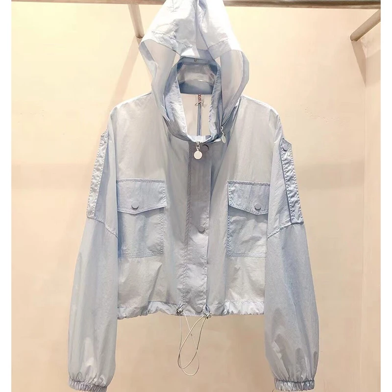 2024 Women Summer Hooded Beach UV Jacket Female Long Sleeve Sun Protection Clothing Ladies Pink Sunscreen Casual Top