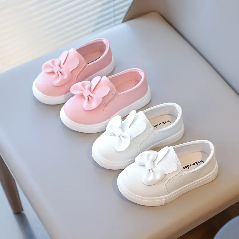 Spring Autumn Children Sneakers Kids Shoes Girls Bow-tie Rabbit Ears Outdoor Casual Shoes Girls Princess Chic Sport H09133