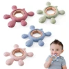 Baby Teether Kid Cartoon Turtle Shape Teething Silicone Dental Care Gums Anti-eating Hand ​Molar Stick BPA Free ​Baby Accessorie 1
