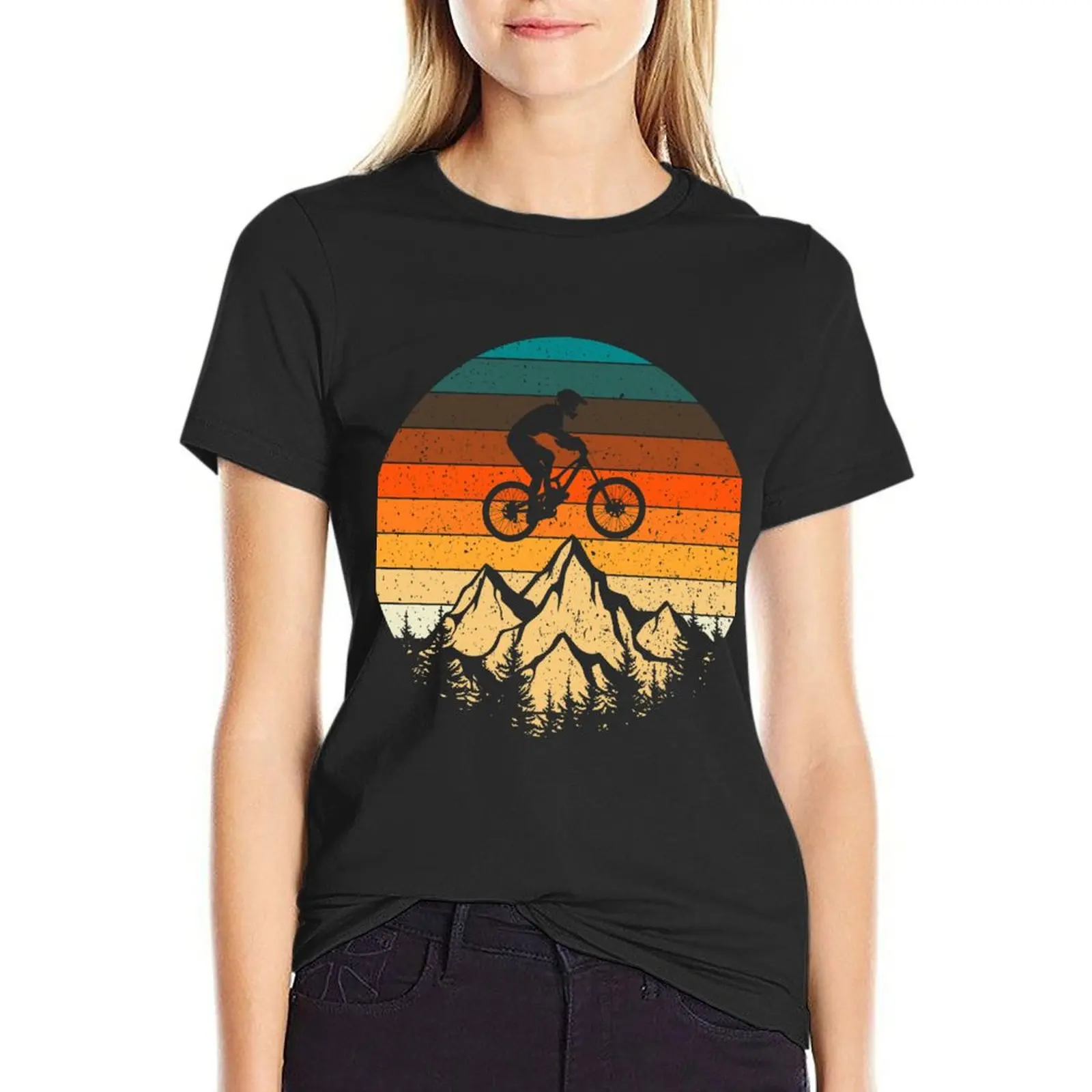 

Mountainbike Downhill Retro Vintage Gift T-Shirt shirts graphic tees summer top new edition t shirts for Women