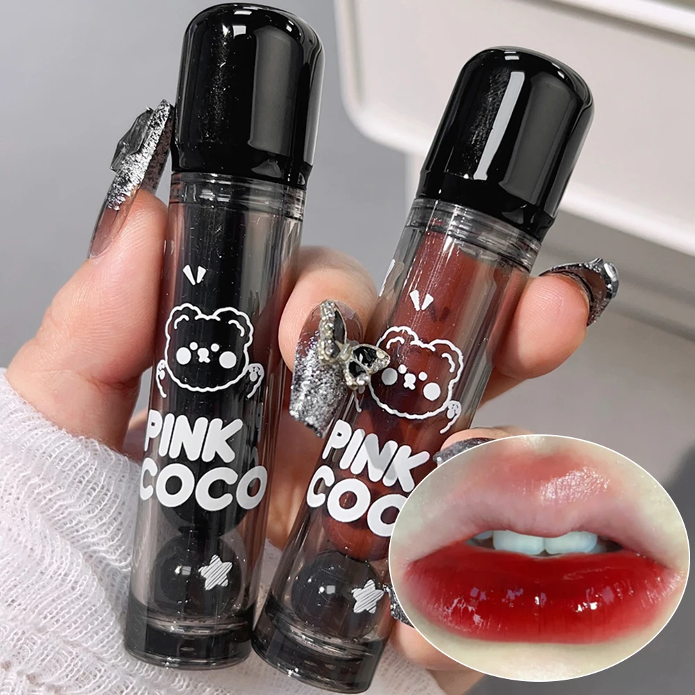 

Waterproof Mirror Juice Lip Gloss Black Water-light Glass Red Tea Brown Liquid Lipstick Lasting Nude Lip Tint Makeup Cosmetics