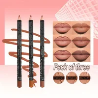 3Pcs Velvet Lipliner Pencil Set, Long-lasting Waterproof Lipstick Matte Finish Cosmetics 1