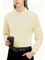 Polos solides à manches longues pour femmes, chemise de GOLF Slim pour les déplacements, hauts à revers respirants, vêtements sportifs et confortables pour femmes, hiver 2