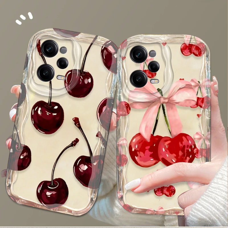 Charming Red Cherry Butterfly Soft Phone Case