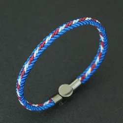 Minimalist Men's Ethnic Cord Bracelet - Street Style Hand Accessory in 6 Colors - 17 - 18cm hand (Dark blue)