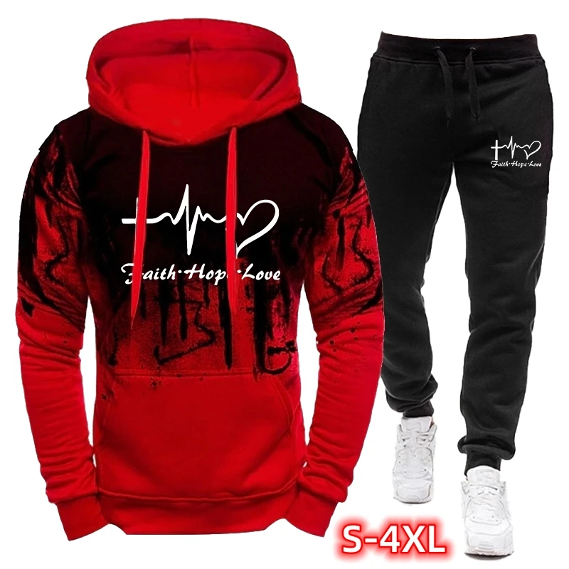 2023Mens Hoodie Pants Sweatshirt Suit Casual Pullover Shirts Hoodies Sets Traksuit Jogging Sports 2023 spring autumn hapoel beer sheva logo printing double zipper sports slim jacket hoodies solid color sweatpants popular sets