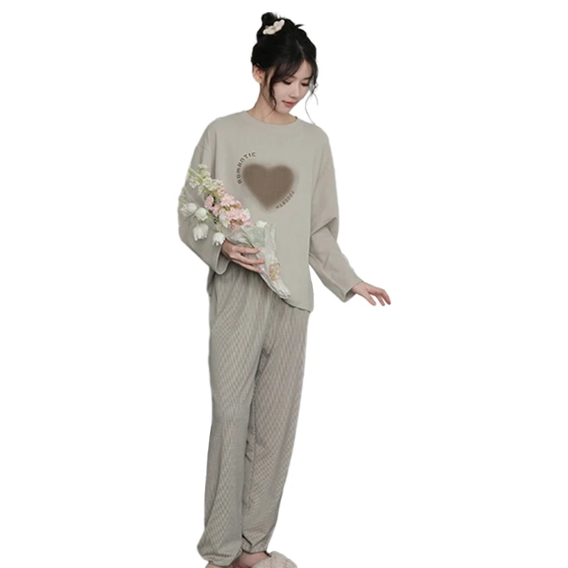 Women's Pajama Set Printed Pj Long Sleeve Sleepwear Soft 2 Piece Sets