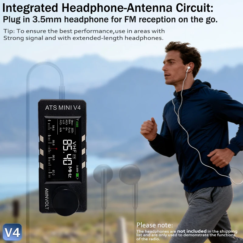 AMNVOLT V4 ATS MINI SI4732 ラジオ 全帯域 DSP ラジオ FM AM SSB LSB