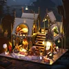 DIY Wooden Miniature Model Kit Luna Magic House Casa Doll Houses 3D Puzzle Dollhouse With Furniture Lights for Friends Gifts 2