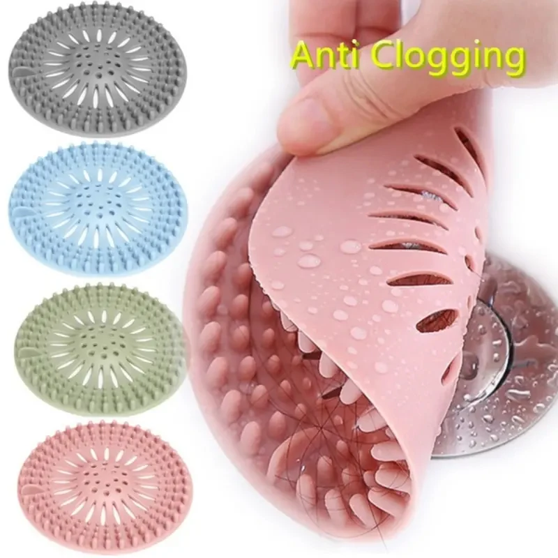 

5 Colors Bathroom kitchen Sink Filter Screen Silicone Shower Drain Covers Bathtub Hair Stopper SinkShroom Hair Waste Catcher