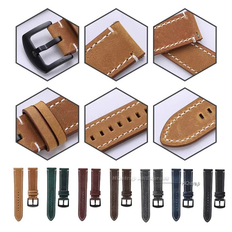 Vintage-Style Leather Quick Release Watch Strap | Premium Replacement Band