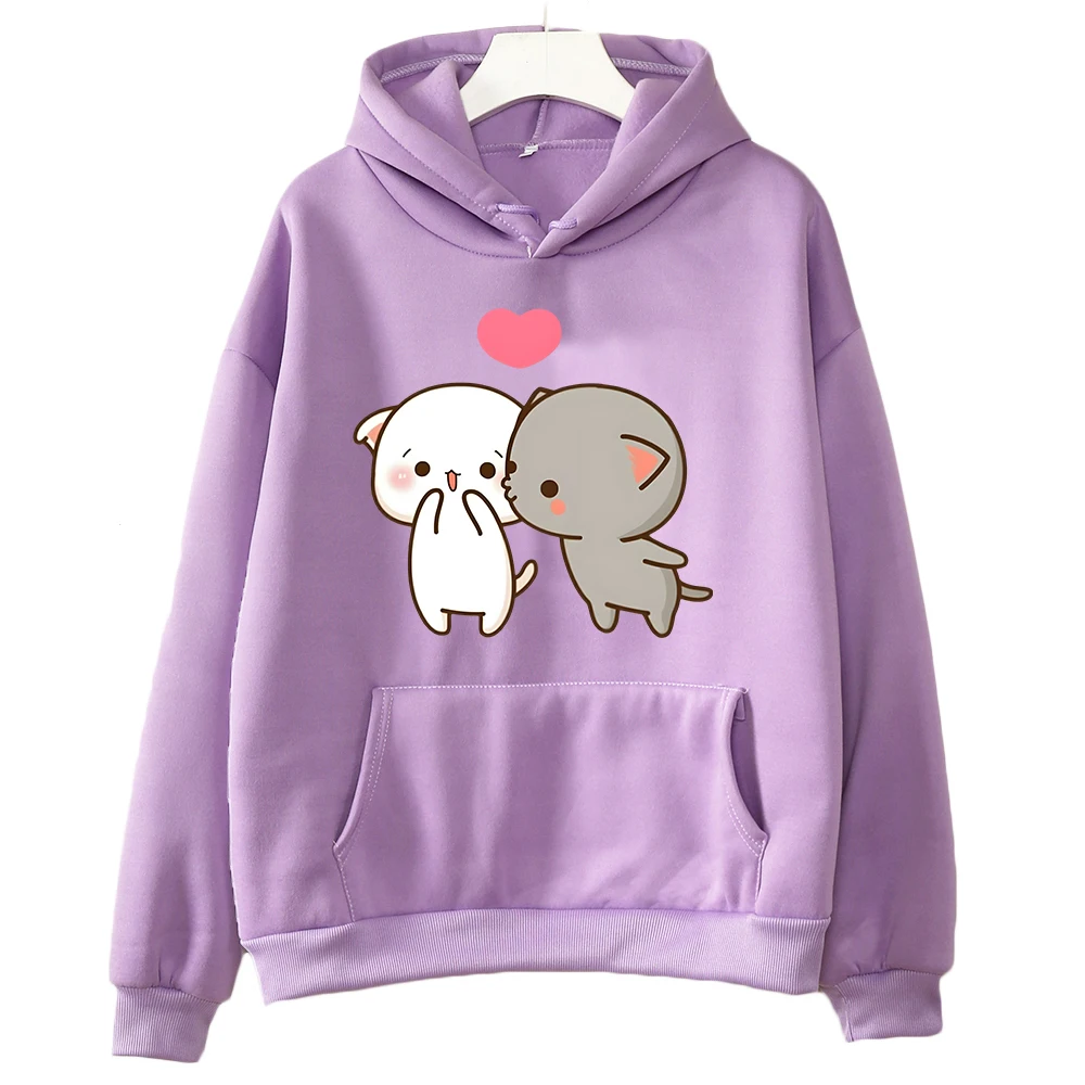 

Peach And Goma Mochi Cute Cat Cartoon Print Clothing Plus Size Hoodie Men Women Couple Sweatshirts Long Sleeve Fmeale Streetwear