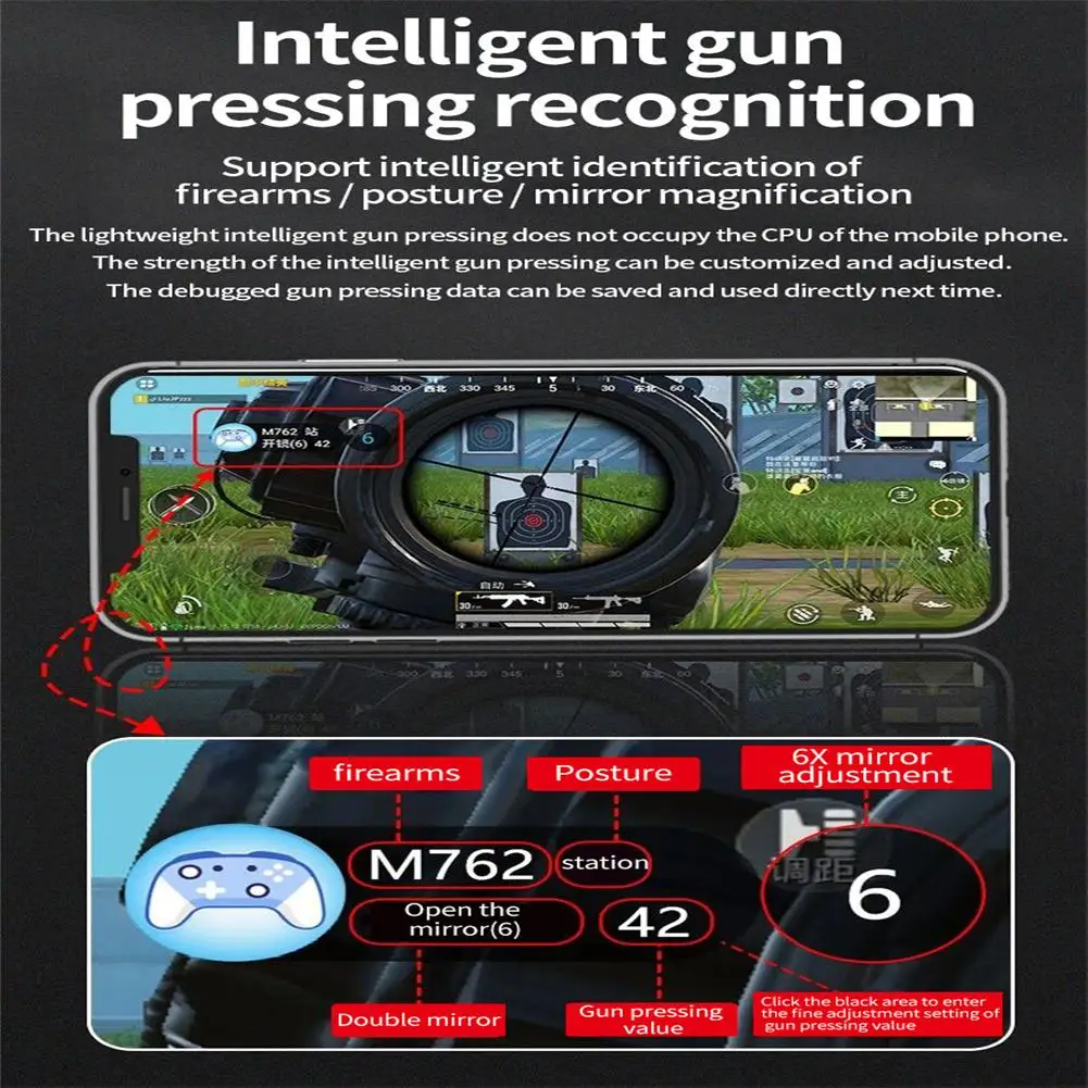 Portable Game Joystick Trigger Wireless Bluetooth-compatible 5.0 L1 R1 Gamepad Handle for Android iPhone PUBG Gamepad Controller