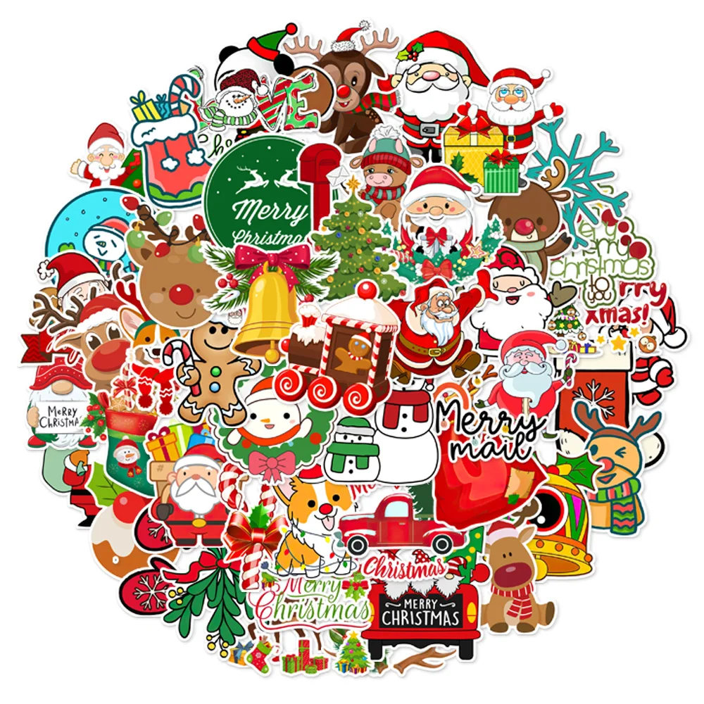 50/100PCS Weihnachten Serie Cartoon Festival Spaß Graffiti Aufkleber DIY Manuelle Schrott Buch Tablet Dekorative Aufkleber ﻿ – Detail 9