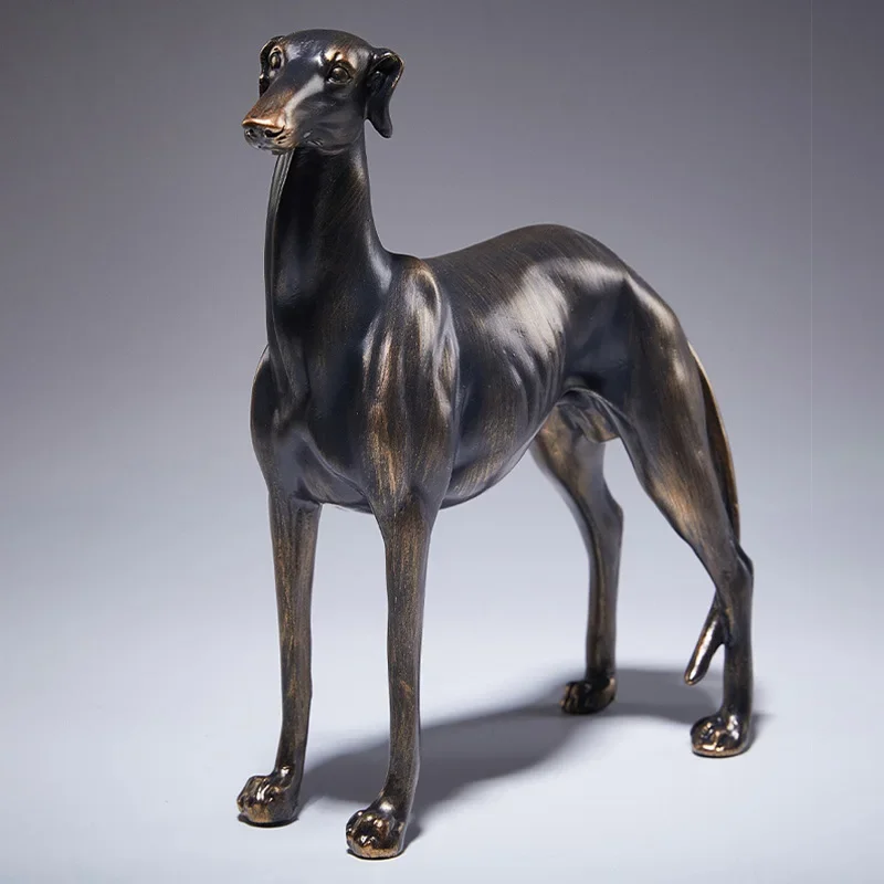 

Antique Copper French Bulldog Figurine Greyhound Dog Statue Crafts Home Living Room Office Decoration