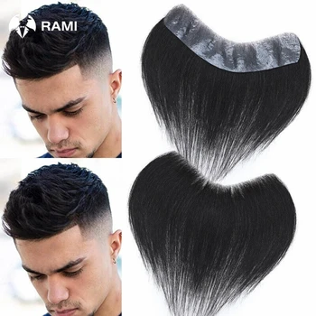 Uomini Linea Sottile Parrucchino Parrucchino Naturale Per Uomo PU Anteriore Parrucchino Parrucche Capelli Remy Con Base Della Pelle Sottile Linea Sottile Parrucchino 100% Capelli Umani