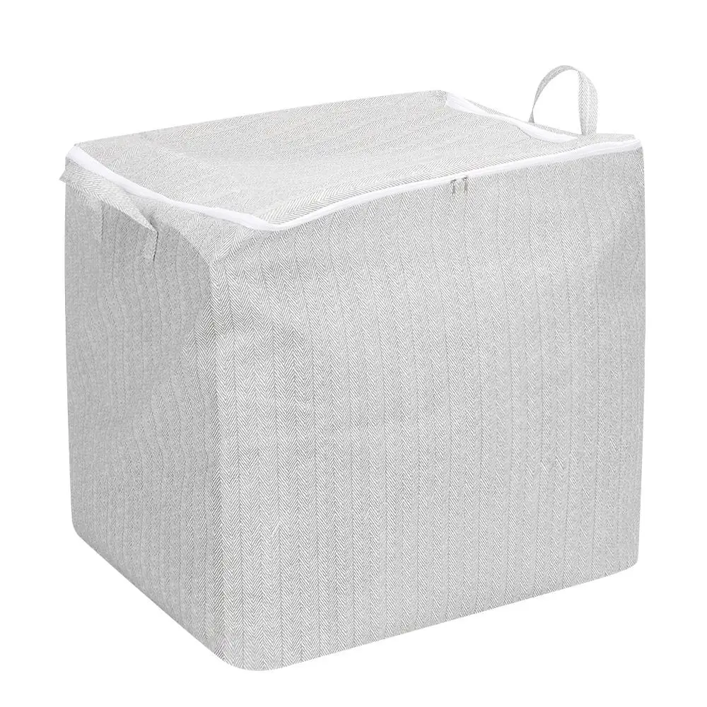 Large-Capacity Clothes Storage Bag With Handle Dust-proof Quilt Storage Basket with Lids Zipper Closet Organizers 3