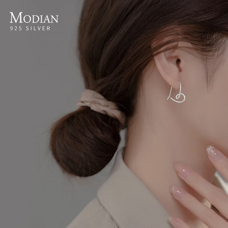 MODIAN 여성용 불규칙한 하트 댕글 귀걸이, 정통 , 저자극성 귀걸이, 고급 주얼리 선물