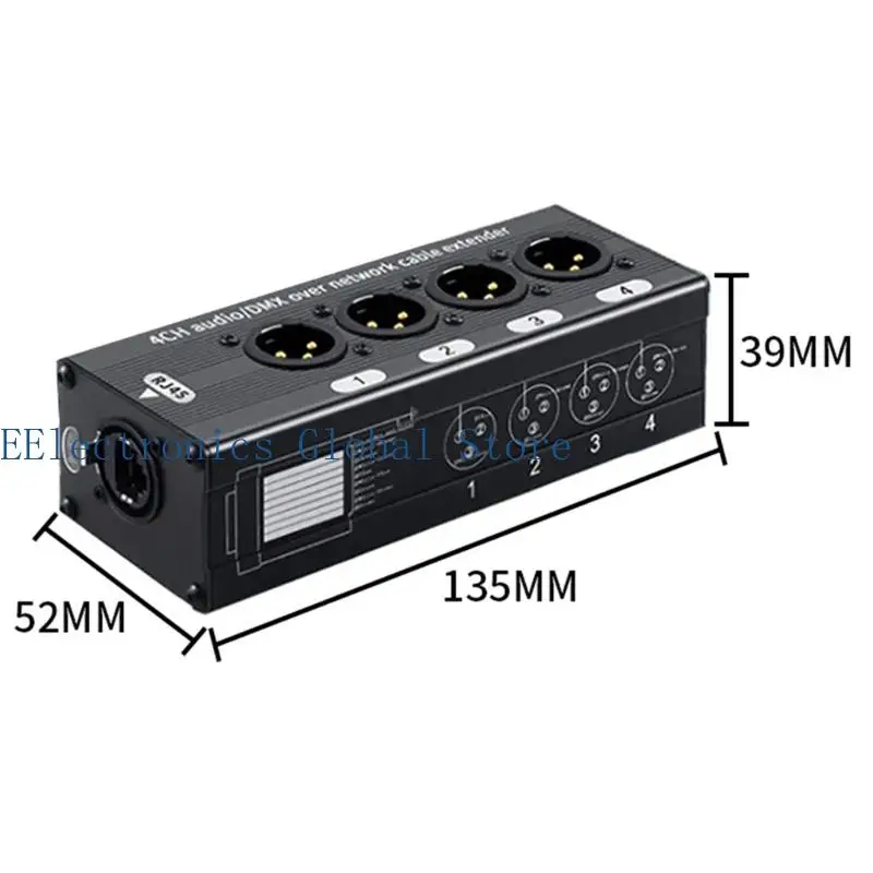 462B 무대 장비용 다기능 4 웨이 XLR RJ45 네트워킹 케이블 익스텐더