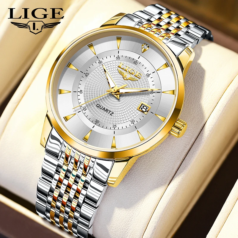 LIGE 2025 New Luxury Women's Bracelet Watch Fashion Sports Waterproof Watches For Women Creative Steel Date Quartz Ladies Watch